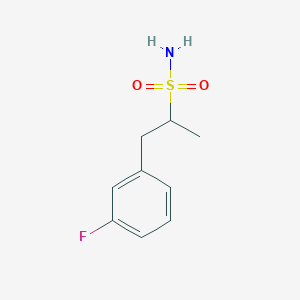 molecular formula C9H12FNO2S B13244727 1-(3-Fluorophenyl)propane-2-sulfonamide 
