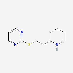 molecular formula C11H17N3S B13244732 2-{[2-(Piperidin-2-yl)ethyl]sulfanyl}pyrimidine 