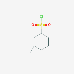 molecular formula C8H15ClO2S B13244737 3,3-Dimethylcyclohexane-1-sulfonyl chloride 
