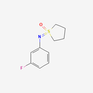 molecular formula C10H12FNOS B13244741 1-[(3-Fluorophenyl)imino]-1lambda6-thiolan-1-one 
