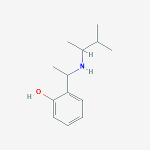 molecular formula C13H21NO B13244760 2-{1-[(3-Methylbutan-2-yl)amino]ethyl}phenol 