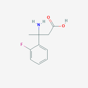 molecular formula C10H12FNO2 B13244776 3-Amino-3-(2-fluorophenyl)butanoic acid 