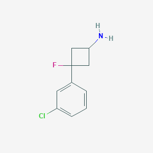 molecular formula C10H11ClFN B13244814 3-(3-Chlorophenyl)-3-fluorocyclobutan-1-amine 