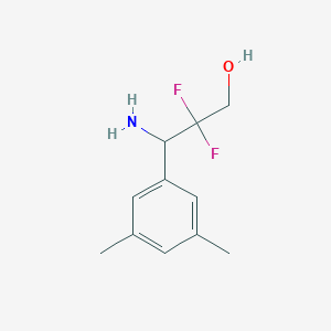 molecular formula C11H15F2NO B13244831 3-Amino-3-(3,5-dimethylphenyl)-2,2-difluoropropan-1-OL 