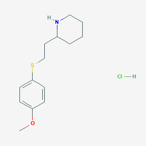 molecular formula C14H22ClNOS B13244847 2-{2-[(4-Methoxyphenyl)sulfanyl]ethyl}piperidine hydrochloride 