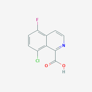 molecular formula C10H5ClFNO2 B13244871 8-Chloro-5-fluoroisoquinoline-1-carboxylic acid 