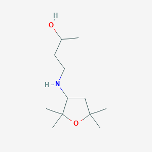 molecular formula C12H25NO2 B13244902 4-[(2,2,5,5-Tetramethyloxolan-3-yl)amino]butan-2-ol 