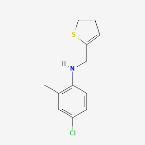 molecular formula C12H12ClNS B13244920 4-chloro-2-methyl-N-(thiophen-2-ylmethyl)aniline 