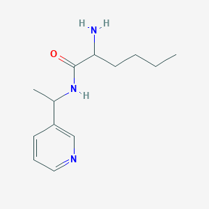 molecular formula C13H21N3O B13244924 2-Amino-N-[1-(pyridin-3-YL)ethyl]hexanamide 
