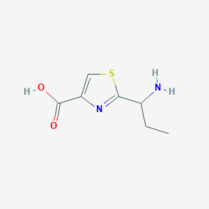 molecular formula C7H10N2O2S B13244932 2-(1-Aminopropyl)-1,3-thiazole-4-carboxylic acid 