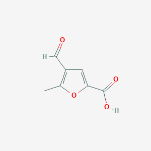 molecular formula C7H6O4 B13244943 4-Formyl-5-methylfuran-2-carboxylic acid 