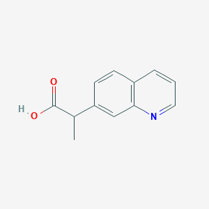 molecular formula C12H11NO2 B13244953 2-(Quinolin-7-yl)propanoic acid 