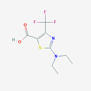 molecular formula C9H11F3N2O2S B13244976 2-(Diethylamino)-4-(trifluoromethyl)-1,3-thiazole-5-carboxylic acid CAS No. 1227070-33-8