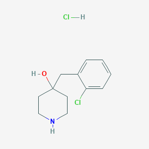 molecular formula C12H17Cl2NO B13244986 4-[(2-Chlorophenyl)methyl]piperidin-4-ol hydrochloride 