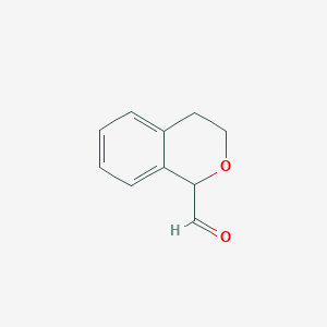 molecular formula C10H10O2 B13244999 3,4-Dihydro-1H-2-benzopyran-1-carbaldehyde 