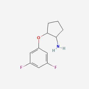 molecular formula C11H13F2NO B13245030 2-(3,5-Difluorophenoxy)cyclopentan-1-amine 
