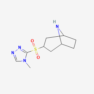 molecular formula C10H16N4O2S B13245070 3-[(4-Methyl-4H-1,2,4-triazol-3-yl)sulfonyl]-8-azabicyclo[3.2.1]octane CAS No. 1706450-52-3