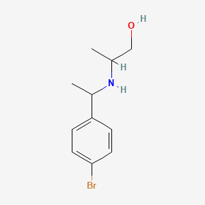 molecular formula C11H16BrNO B13245071 2-{[1-(4-Bromophenyl)ethyl]amino}propan-1-ol 