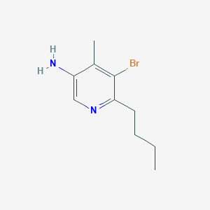molecular formula C10H15BrN2 B13245079 5-Bromo-6-butyl-4-methylpyridin-3-amine 