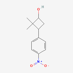 molecular formula C12H15NO3 B13245089 2,2-Dimethyl-3-(4-nitrophenyl)cyclobutan-1-ol 