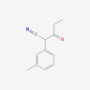 molecular formula C12H13NO B13245122 2-(3-Methylphenyl)-3-oxopentanenitrile 
