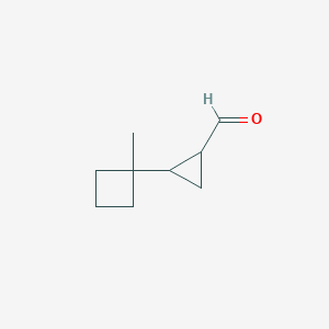 molecular formula C9H14O B13245174 2-(1-Methylcyclobutyl)cyclopropane-1-carbaldehyde 
