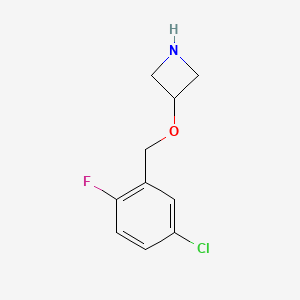molecular formula C10H11ClFNO B13245179 3-[(5-Chloro-2-fluorobenzyl)oxy]azetidine 