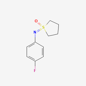 molecular formula C10H12FNOS B13245202 1-[(4-Fluorophenyl)imino]-1lambda6-thiolan-1-one 