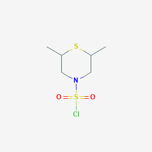 molecular formula C6H12ClNO2S2 B13245208 2,6-Dimethylthiomorpholine-4-sulfonyl chloride 