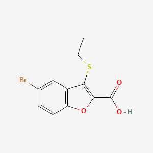 molecular formula C11H9BrO3S B13245224 5-Bromo-3-(ethylsulfanyl)-1-benzofuran-2-carboxylic acid 