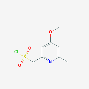molecular formula C8H10ClNO3S B13245226 (4-Methoxy-6-methylpyridin-2-yl)methanesulfonyl chloride 