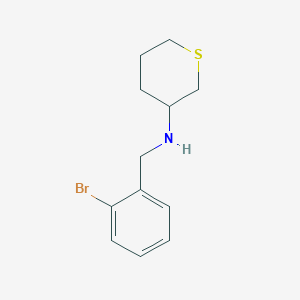 molecular formula C12H16BrNS B13245239 N-[(2-bromophenyl)methyl]thian-3-amine 