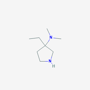 molecular formula C8H18N2 B13245273 3-Ethyl-N,N-dimethylpyrrolidin-3-amine 