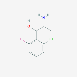 molecular formula C9H11ClFNO B13245309 2-Amino-1-(2-chloro-6-fluorophenyl)propan-1-ol 