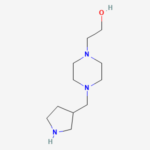 molecular formula C11H23N3O B13245311 2-[4-(Pyrrolidin-3-ylmethyl)piperazin-1-yl]ethan-1-ol 
