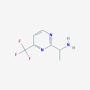 molecular formula C7H8F3N3 B13245332 1-[4-(Trifluoromethyl)pyrimidin-2-yl]ethan-1-amine 