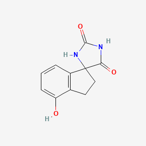 molecular formula C11H10N2O3 B13245334 4'-Hydroxy-2',3'-dihydrospiro[imidazolidine-4,1'-indene]-2,5-dione 