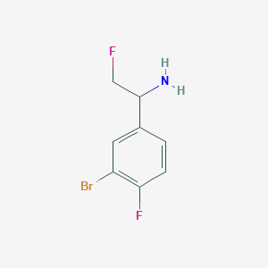 molecular formula C8H8BrF2N B13245336 1-(3-Bromo-4-fluorophenyl)-2-fluoroethan-1-amine 