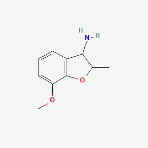 molecular formula C10H13NO2 B13245381 7-Methoxy-2-methyl-2,3-dihydro-1-benzofuran-3-amine 