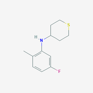 molecular formula C12H16FNS B13245413 N-(5-fluoro-2-methylphenyl)thian-4-amine 