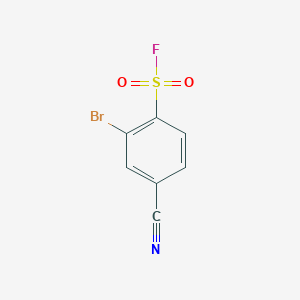 molecular formula C7H3BrFNO2S B13245485 2-Bromo-4-cyanobenzene-1-sulfonyl fluoride 