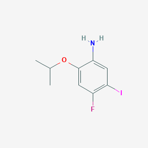 molecular formula C9H11FINO B13245486 4-Fluoro-5-iodo-2-(propan-2-yloxy)aniline 