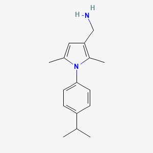 molecular formula C16H22N2 B13245487 ([1-(4-Isopropylphenyl)-2,5-dimethyl-1H-pyrrol-3-YL]methyl)amine 