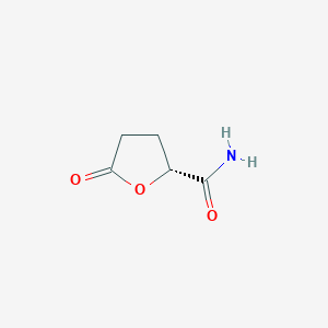 molecular formula C5H7NO3 B13245509 (2R)-5-oxooxolane-2-carboxamide 