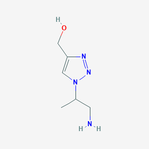 molecular formula C6H12N4O B13245556 [1-(1-Aminopropan-2-yl)-1H-1,2,3-triazol-4-yl]methanol 