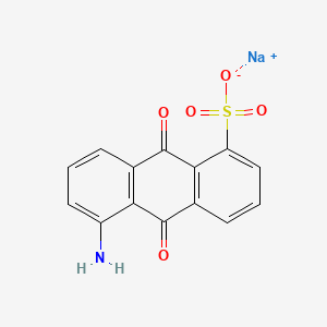 molecular formula C14H8NNaO5S B1324556 Sodium 5-amino-9,10-dioxo-9,10-dihydroanthracene-1-sulfonate CAS No. 4095-82-3