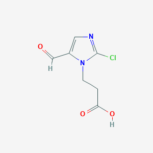 molecular formula C7H7ClN2O3 B13245591 3-(2-Chloro-5-formyl-1H-imidazol-1-yl)propanoic acid 