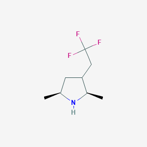 molecular formula C8H14F3N B13245606 (2R,5S)-2,5-Dimethyl-3-(2,2,2-trifluoroethyl)pyrrolidine 