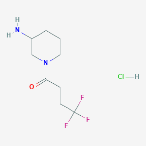 molecular formula C9H16ClF3N2O B13245611 1-(3-Aminopiperidin-1-yl)-4,4,4-trifluorobutan-1-one hydrochloride 