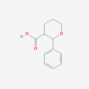 molecular formula C12H14O3 B13245631 2-Phenyloxane-3-carboxylic acid CAS No. 1193387-14-2